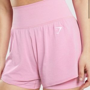 NWT Gymshark Vital Seamless 2.0 2-in-1 Shorts - Sorbet Pink Marl - Large